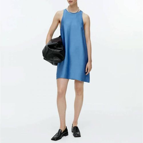 Blue Satin Boxy Mini Dress - ARKET - Modalova