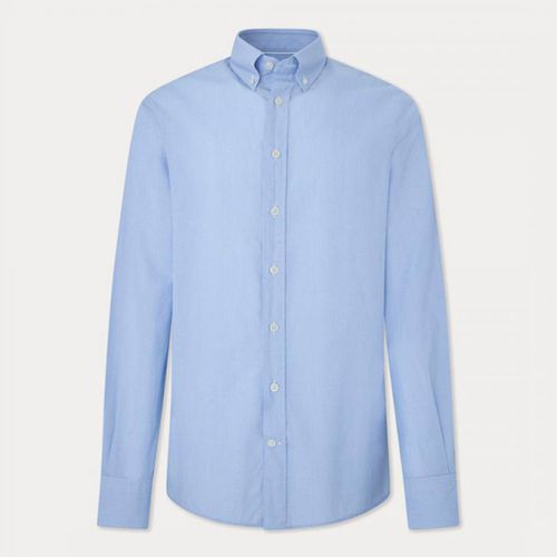 Blue Long Sleeve Cotton Shirt - Hackett London - Modalova