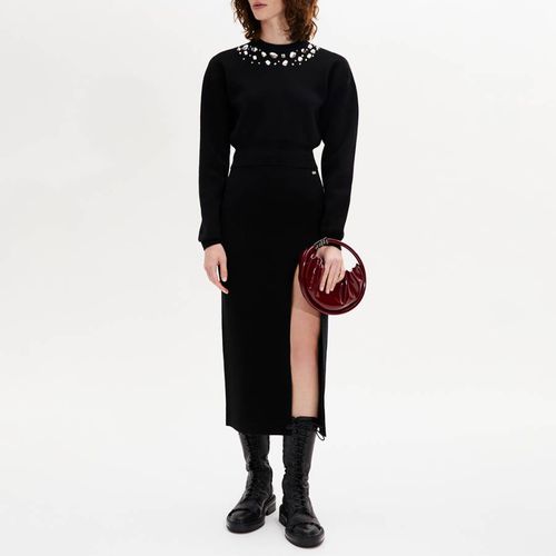 Black Ribbed Split Midi Skirt - Sonia Rykiel - Modalova