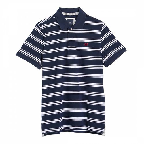 Navy Stripe Pique Polo - Crew Clothing - Modalova