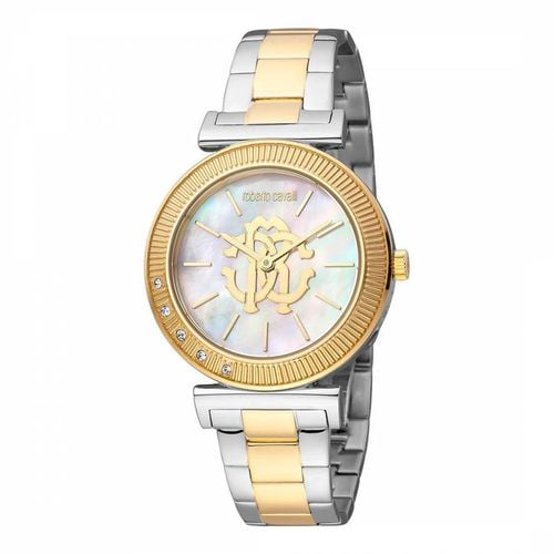 Women's Two Tone Silver & Gold Stainless Steel Watch 34mm - Roberto Cavalli - Modalova