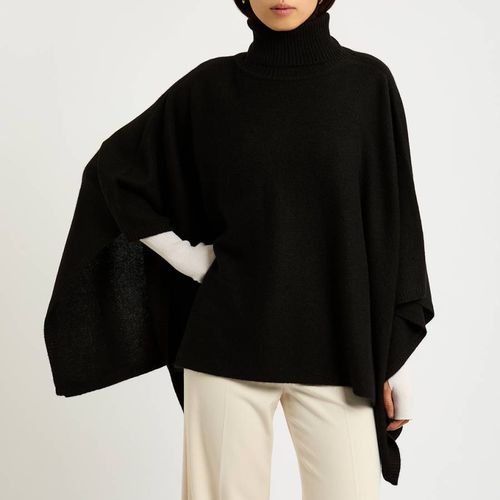 Black Cashmere Poncho - Laycuna London - Modalova