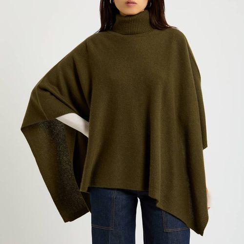 Khaki Cashmere Poncho - Laycuna London - Modalova