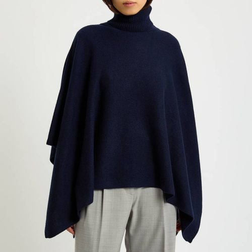 Navy Cashmere Poncho - Laycuna London - Modalova