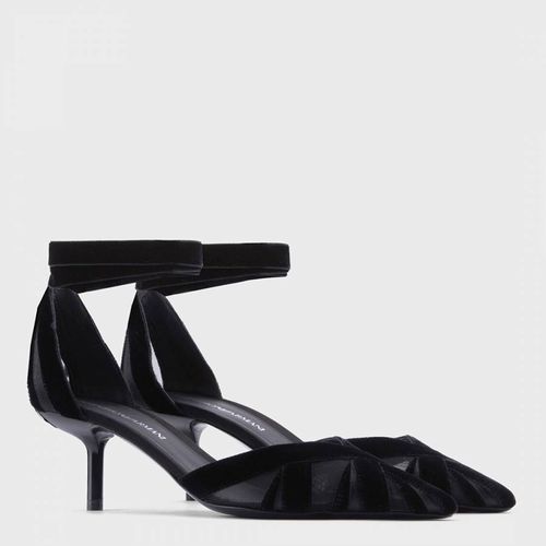 Black Textured Leather Blend Kitten Heels - Emporio Armani - Modalova