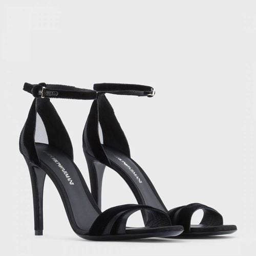 Black Textured Leather Heels - Emporio Armani - Modalova