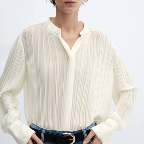 Semi-transparent pleated blouse - Mango - Modalova