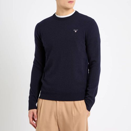 Navy Extrafine Lambswool Crew Neck Jumper - Gant - Modalova