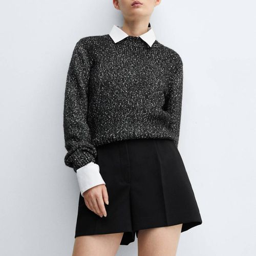 Black Crewneck Lurex Jumper - Mango - Modalova