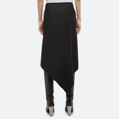 Black Aysymmetric Wool Midi Skirt - HELMUT LANG - Modalova