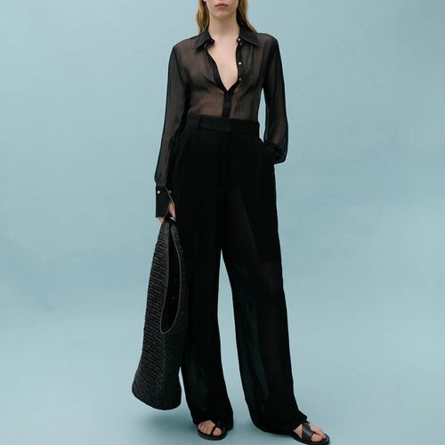 Black Sheer Silk Blend Shirt - Mango X Victoria Beckham - Modalova