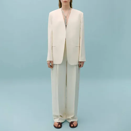 White Buttonless Blazer - Mango X Victoria Beckham - Modalova