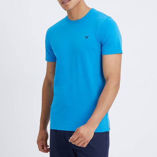 Blue Round Neck Cotton T-Shirt - Crew Clothing - Modalova