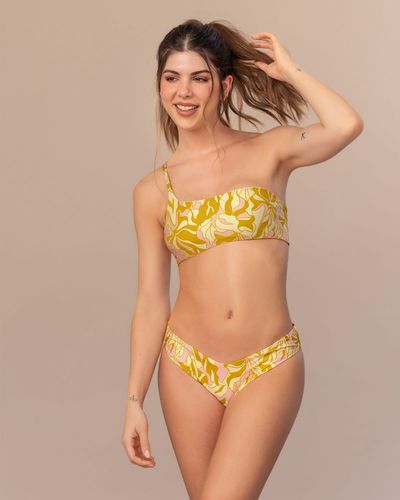 Bikini con top asimétrico ligero y braga con pretina en V - Leonisa - Modalova