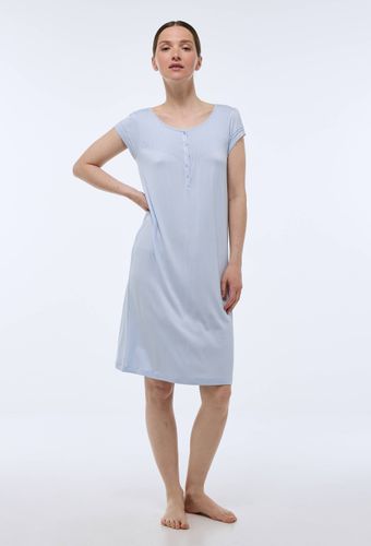 Chemise de nuit manches courtes fluide unie - MONOPRIX - Modalova