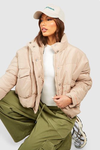 Womens Tall Padded Oversized Cropped Puffer Jacket - - 10 - boohoo - Modalova