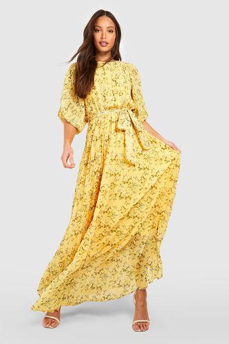 Womens Tall Pleated Puff Sleeve Floral Maxi Dress - - 10 - boohoo - Modalova