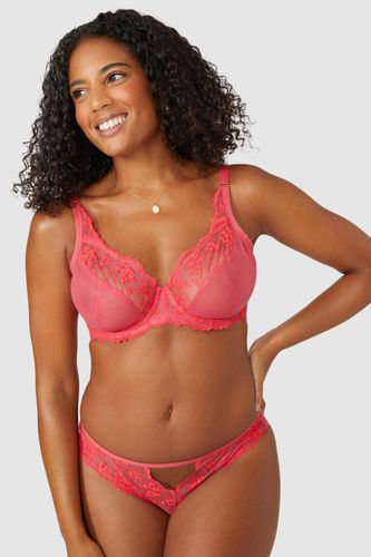 Womens DD+ Fuller Bust Floral Embroidery Lace High Apex Plunge Bra - - 32E - Debenhams - Modalova