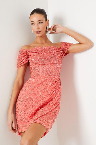Womens Hand Embellished Corset Bodice Bardot Mini Dress - - 10 - Coast - Modalova