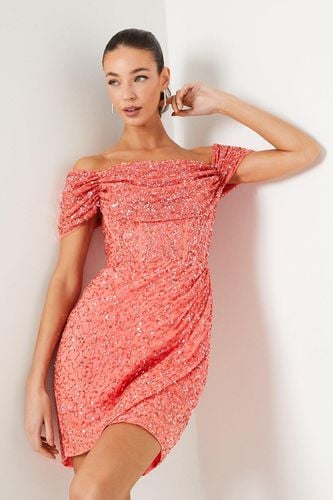 Womens Hand Embellished Corset Bodice Bardot Mini Dress - - 14 - Coast - Modalova