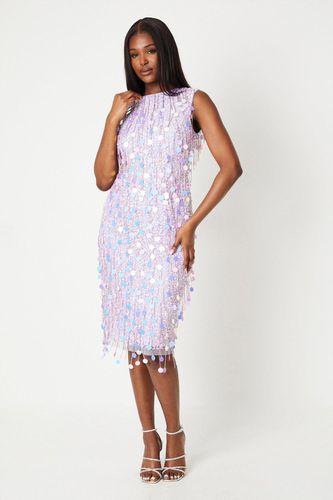 Womens Embellished Fringe Midi Dress - - 10 - Coast - Modalova