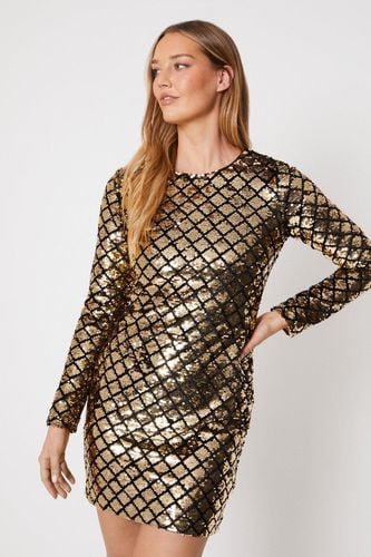 Womens Diamond Velvet Sequin Bodycon Mini Dress - - 10 - Oasis - Modalova