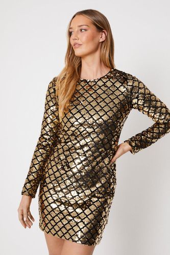 Womens Diamond Velvet Sequin Bodycon Mini Dress - - 12 - Oasis - Modalova