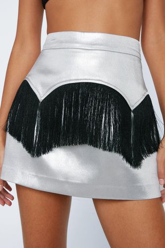 Womens Premium Metallic Fringe Detail Mini Skirt - - 4 - Nasty Gal - Modalova