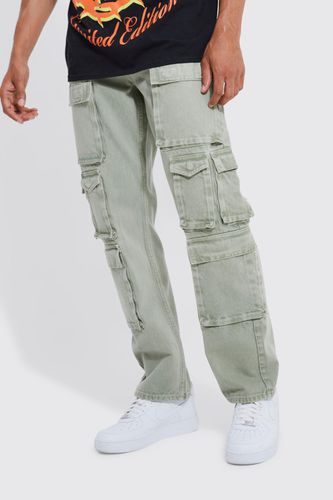 Relaxed Fit Washed Multi Pocket Cargo Jeans - - 32R - boohooMAN - Modalova
