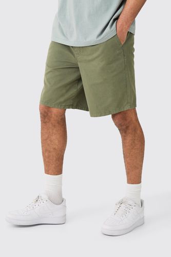 Relaxed Fit Elasticated Waist Chino Shorts in Khaki - - XL - boohooMAN - Modalova