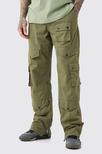 Tall Fixed Relaxed Fit Twill Cargo Trousers - - 32 - boohooMAN - Modalova