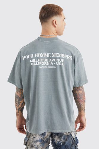 Boxy Overdyed Heavyweight Graphic T-shirt - - L - boohooMAN - Modalova