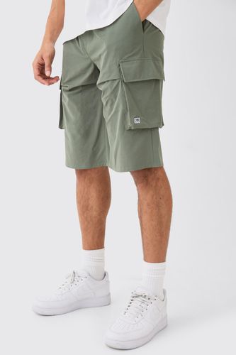 Elasticated Relaxed Technical Stretch Short With Branding - - L - boohooMAN - Modalova