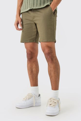 Fixed Waist Khaki Slim Fit Chino Shorts - - S - boohooMAN - Modalova