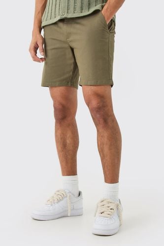 Fixed Waist Khaki Slim Fit Chino Shorts - - XS - boohooMAN - Modalova