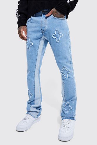 Slim Rigid Panelled Flare Jeans - - 28R - boohooMAN - Modalova