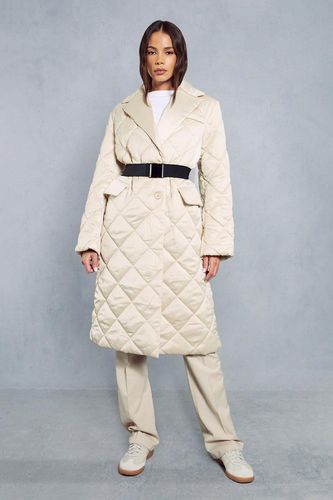 Womens Longline Quilted Puffer Coat - - 12 - MISSPAP - Modalova