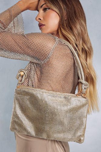 Womens Diamante Embellished Shoulder Bag - - One Size - MISSPAP - Modalova