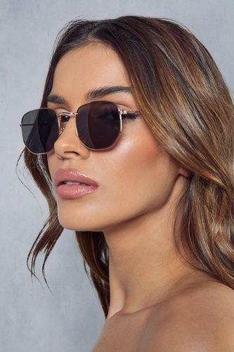 Womens Dark Tint Metal Frame Sunglasses - - One Size - MISSPAP - Modalova