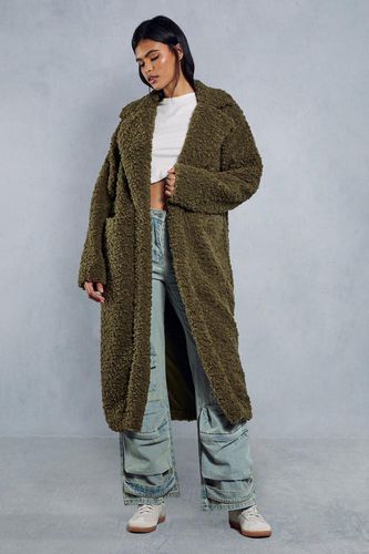 Womens Longline Oversized Collar Teddy Fur Coat - - 12 - MISSPAP - Modalova