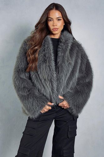 Womens Premium Oversized Hooded Faux Fur Coat - - 14 - MISSPAP - Modalova