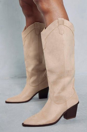 Womens Faux Suede Knee High Cowboy Boots - - 3 - MISSPAP - Modalova