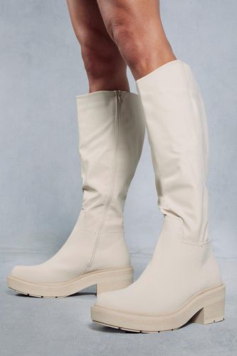 Womens Leather Look Knee High Flat Boots - - 3 - MISSPAP - Modalova