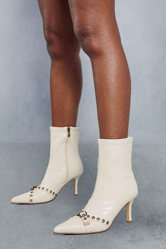 Womens Buckle Detail Heeled Ankle Boots - - 5 - MISSPAP - Modalova