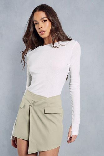 Womens Asymmetric Wrap Mini Skirt - - 10 - MISSPAP - Modalova