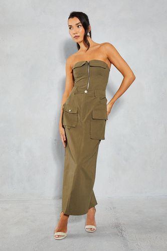 Womens Textured Pocket Utility Maxi Skirt - - 10 - MISSPAP - Modalova