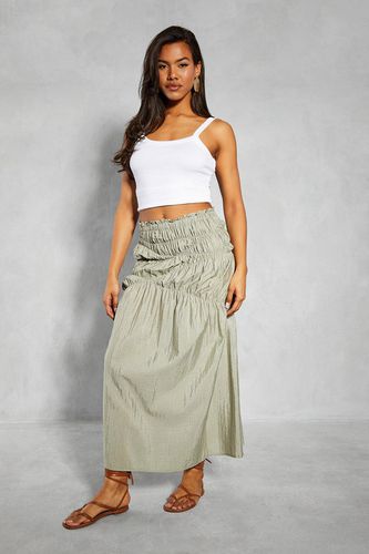 Womens Elastic Detail Textured Maxi Skirt - - 10 - MISSPAP - Modalova