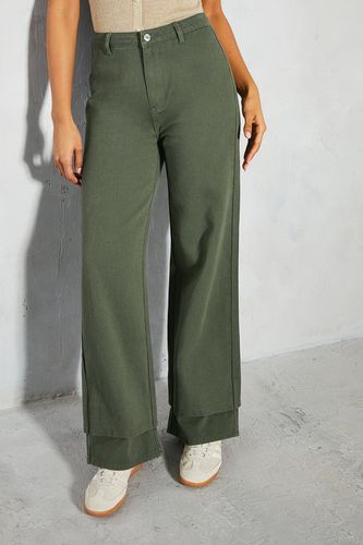Womens Oversized Folded Hem Detail Trouser - - 12 - MISSPAP - Modalova
