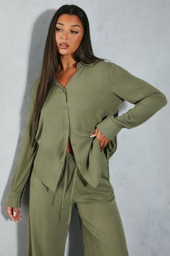 Womens Crinkle Sheer Oversized Shirt - - 12 - MISSPAP - Modalova