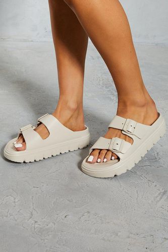 Womens Flatform Double Strap Sliders - - 4 - MISSPAP - Modalova